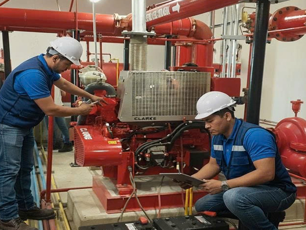 Thợ sửa máy bơm PCCC phát ra tiếng ồn 