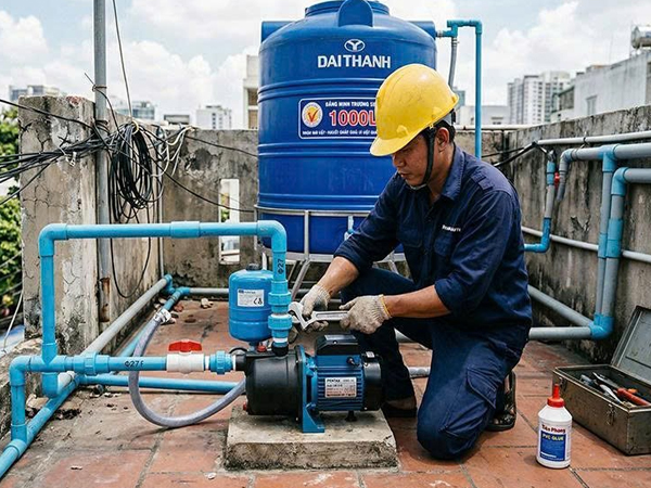 Thợ sửa máy bơm tăng áp không khởi động